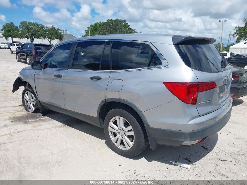 2017 Honda Pilot Lx VIN: 5FNYF6H18HB070022 Lot: 40301494