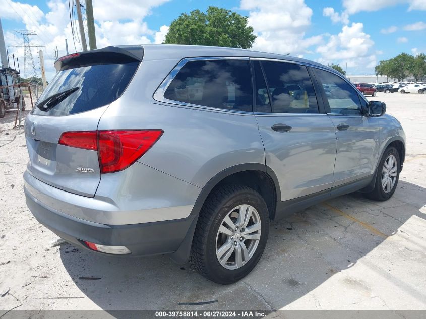 2017 Honda Pilot Lx VIN: 5FNYF6H18HB070022 Lot: 40301494