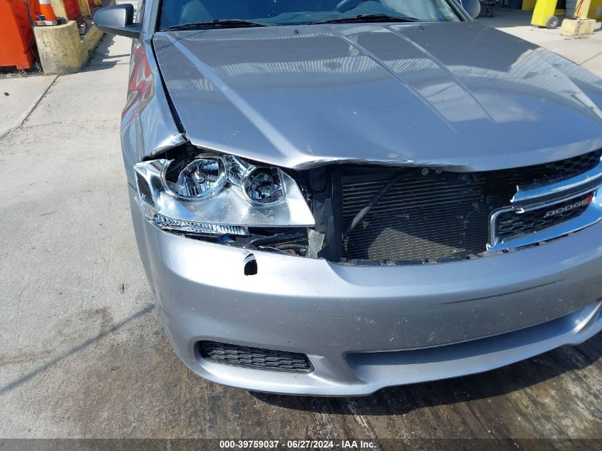 2013 Dodge Avenger Se VIN: 1C3CDZAB8DN605256 Lot: 39759037