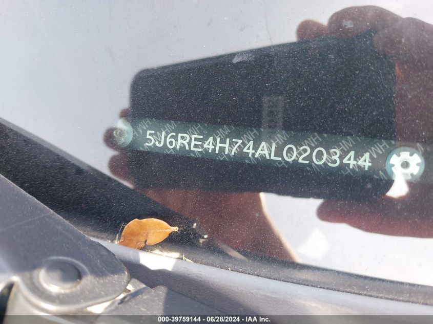 2010 Honda Cr-V Ex-L VIN: 5J6RE4H74AL020344 Lot: 39759144