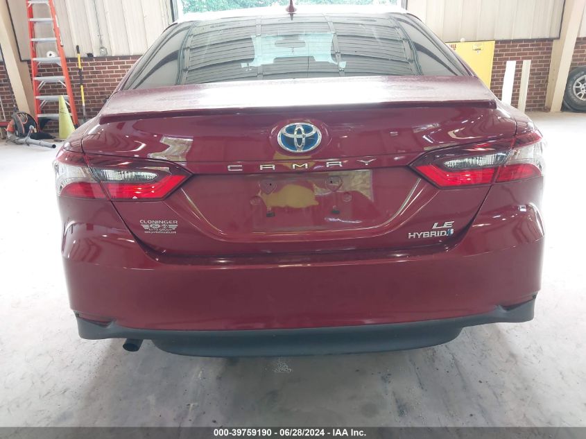 2021 Toyota Camry Le Hybrid VIN: 4T1C31AK3MU558526 Lot: 39759190