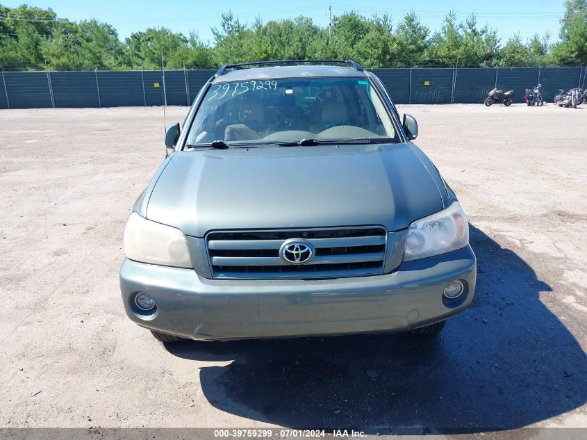 2006 Toyota Highlander VIN: JTEHD21A560045000 Lot: 39759299