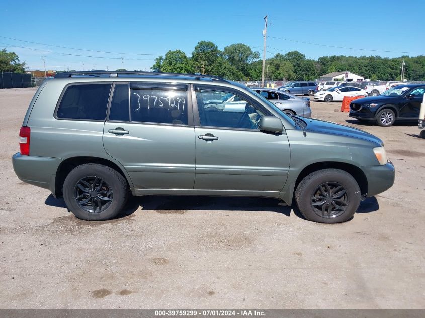 2006 Toyota Highlander VIN: JTEHD21A560045000 Lot: 39759299