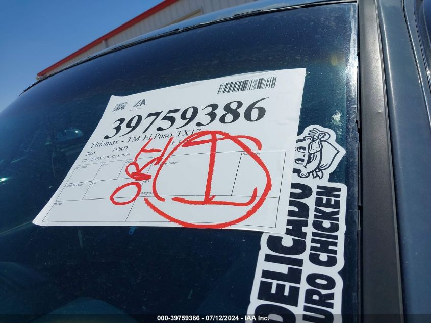 2005 Ford F-150 Stx/Xl/Xlt VIN: 1FTRX12W35NA27438 Lot: 39759386