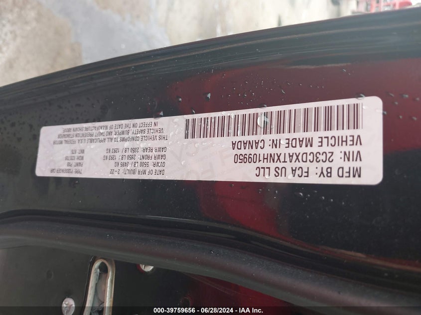 2022 Dodge Charger Police Rwd VIN: 2C3CDXATXNH109950 Lot: 39759656