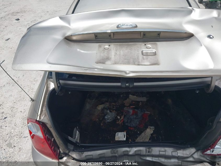 2006 Kia Spectra Ex/Lx/Sx VIN: KNAFE121165223924 Lot: 39759680