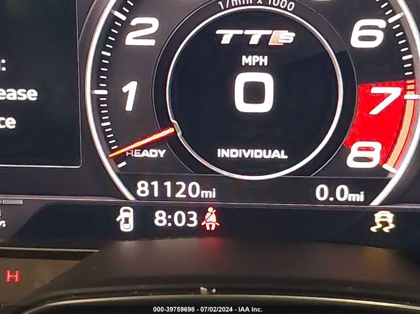 2017 Audi Tts 2.0T VIN: TRUC1AFV3H1015834 Lot: 39759698