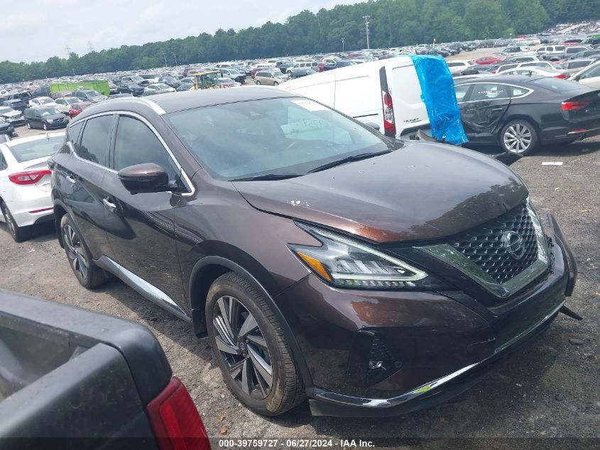 2022 Nissan Murano Sl Fwd VIN: 5N1AZ2CJ9NC109262 Lot: 39759727