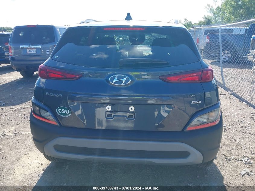 2022 Hyundai Kona Sel VIN: KM8K6CAB1NU882980 Lot: 39759743