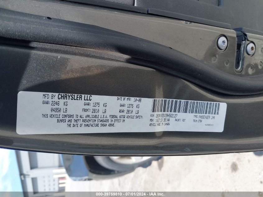 2009 Dodge Charger Sxt VIN: 2B3KA33V39H562127 Lot: 39759810