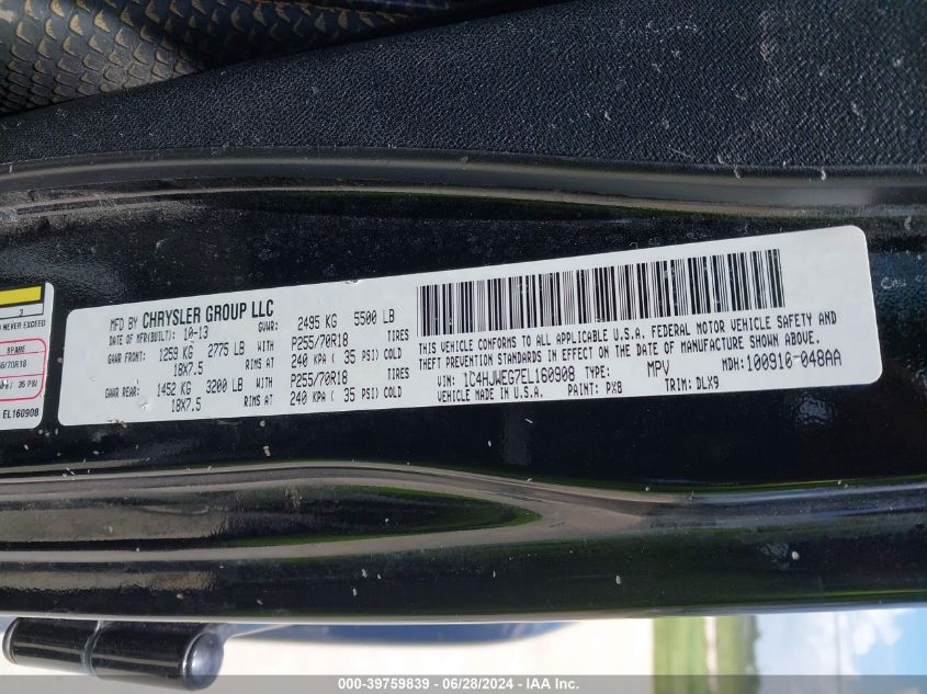 2014 Jeep Wrangler Unlimited Dragon Edition VIN: 1C4HJWEG7EL160908 Lot: 39759839