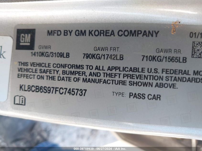 2015 CHEVROLET SPARK LS CVT - KL8CB6S97FC745737