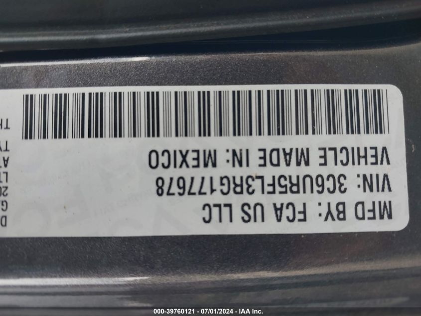 2024 Ram 2500 Laramie 4X4 6'4 Box VIN: 3C6UR5FL3RG177678 Lot: 39760121