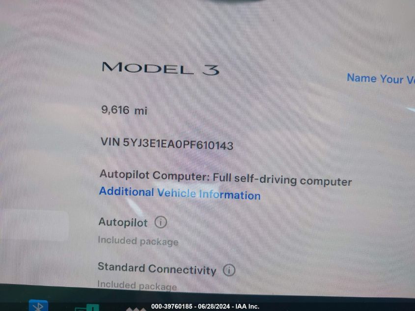 2023 TESLA MODEL 3 REAR-WHEEL DRIVE - 5YJ3E1EA0PF610143