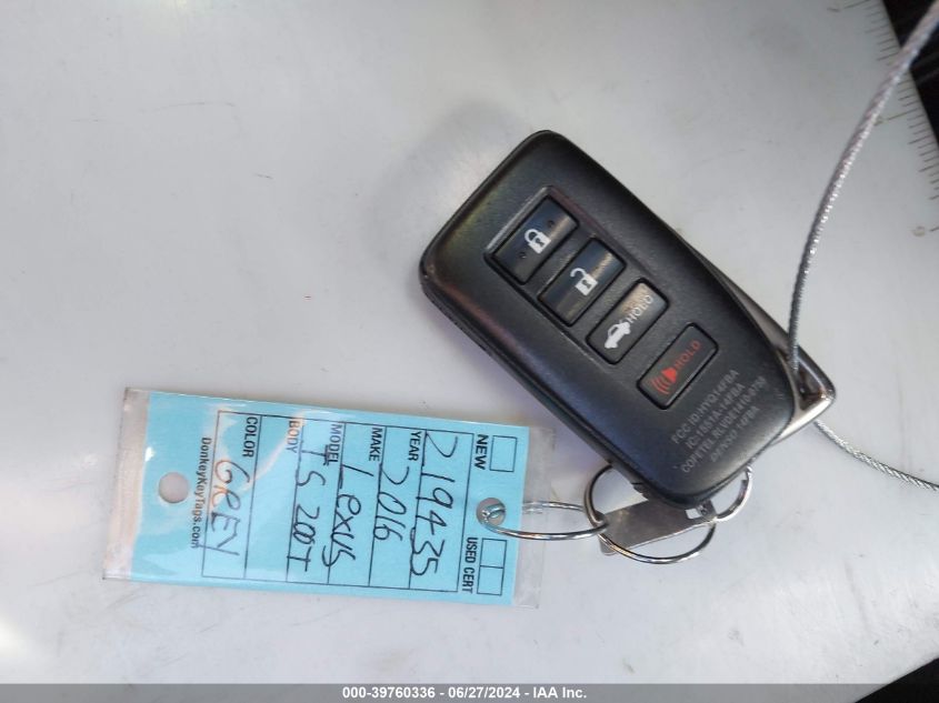 2016 Lexus Is 200T VIN: JTHBA1D20G5032434 Lot: 39760336