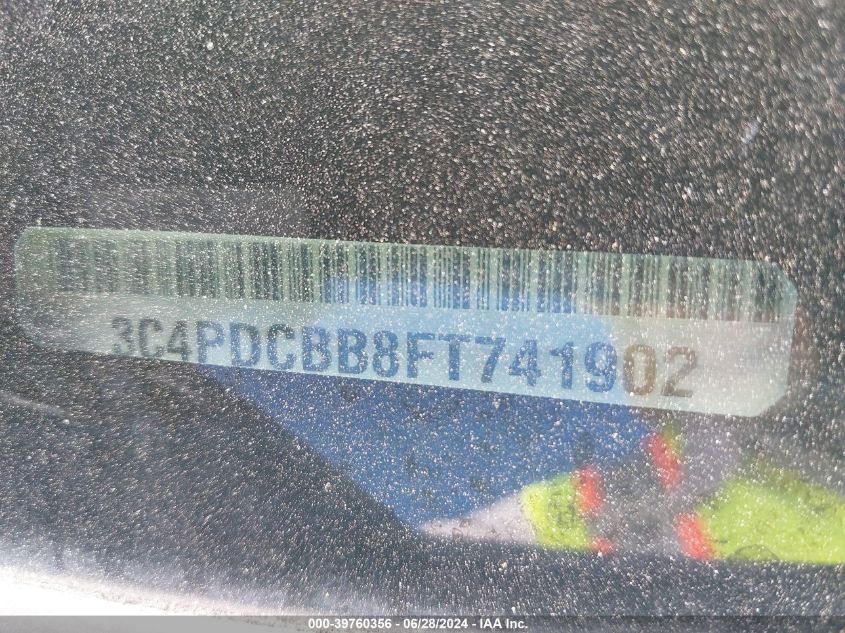 2015 Dodge Journey Sxt VIN: 3C4PDCBB8FT741902 Lot: 39760356