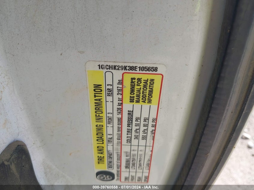 2008 Chevrolet Silverado 2500Hd Lt1 VIN: 1GCHK29K38E105658 Lot: 39760558