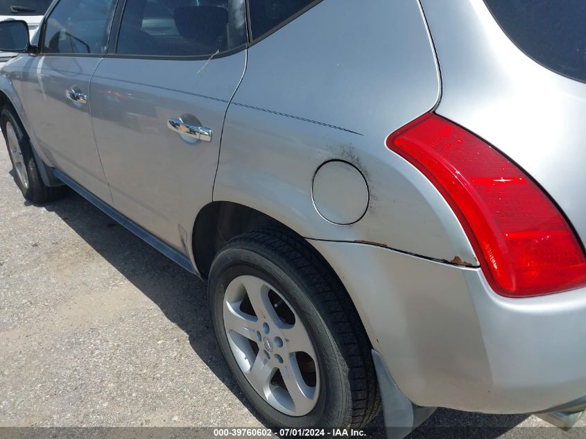 2005 Nissan Murano Sl VIN: JN8AZ08T85W320488 Lot: 39760602