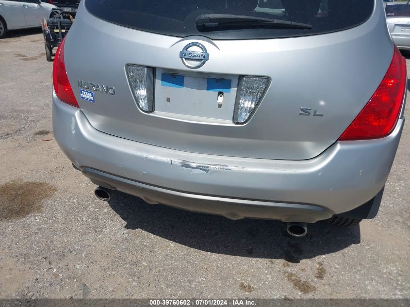 2005 Nissan Murano Sl VIN: JN8AZ08T85W320488 Lot: 39760602