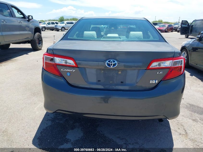 2012 Toyota Camry Hybrid Le VIN: 4T1BD1FK2CU039015 Lot: 39760663