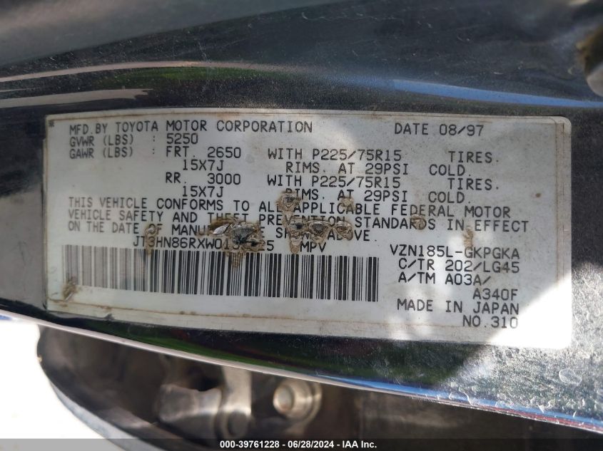 JT3HN86RXW0133225 1998 Toyota 4Runner Sr5 V6