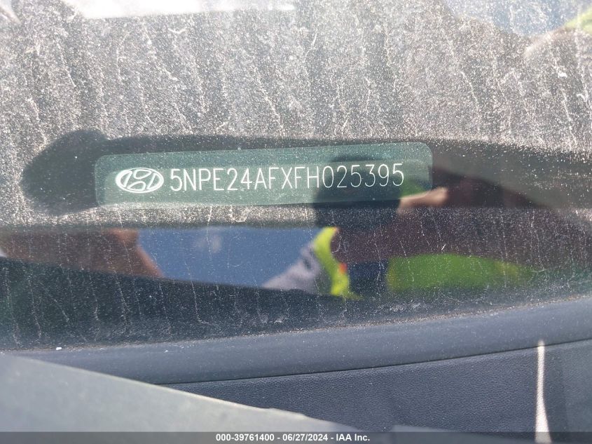 2015 Hyundai Sonata Se VIN: 5NPE24AFXFH025395 Lot: 39761400