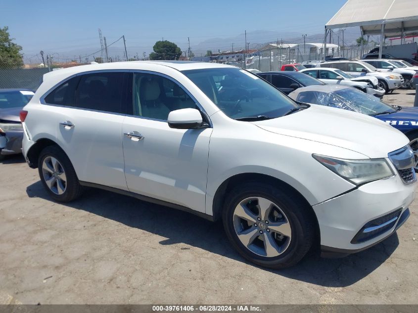 2014 Acura Mdx VIN: 5FRYD4H23EB032260 Lot: 39761406