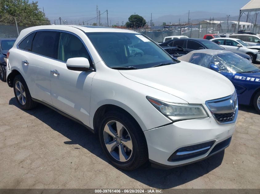 2014 Acura Mdx VIN: 5FRYD4H23EB032260 Lot: 39761406