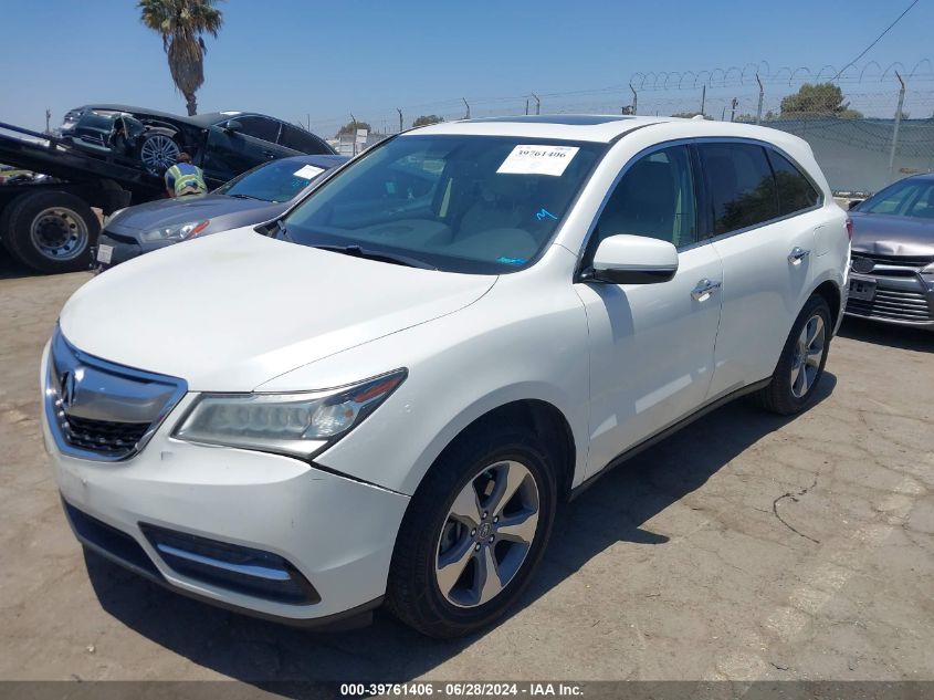 2014 Acura Mdx VIN: 5FRYD4H23EB032260 Lot: 39761406