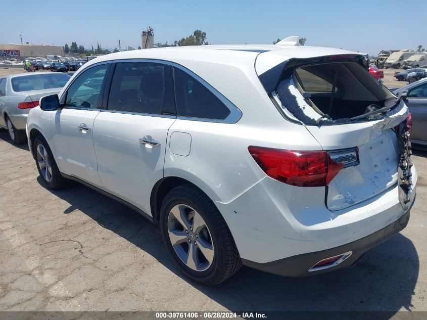 2014 Acura Mdx VIN: 5FRYD4H23EB032260 Lot: 39761406