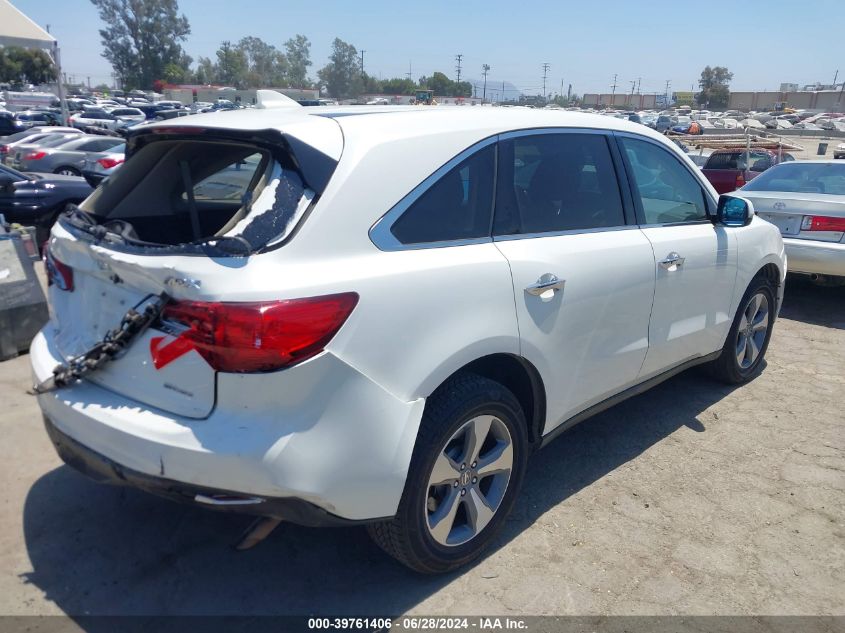 2014 Acura Mdx VIN: 5FRYD4H23EB032260 Lot: 39761406