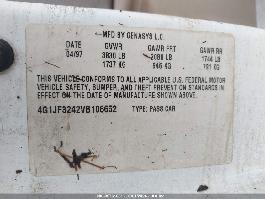 1997 Chevrolet Cavalier Ls VIN: 4G1JF3242VB106652 Lot: 39761661