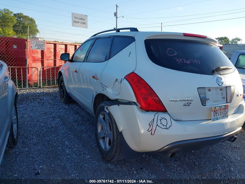 2005 Nissan Murano Sl VIN: JN8AZ08W05W439744 Lot: 39761742