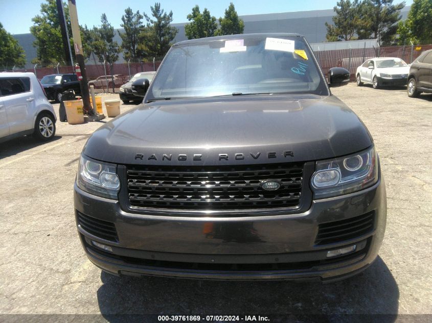 2017 Land Rover Range Rover 3.0L V6 Supercharged Hse VIN: SALGS2FV0HA340173 Lot: 39761869