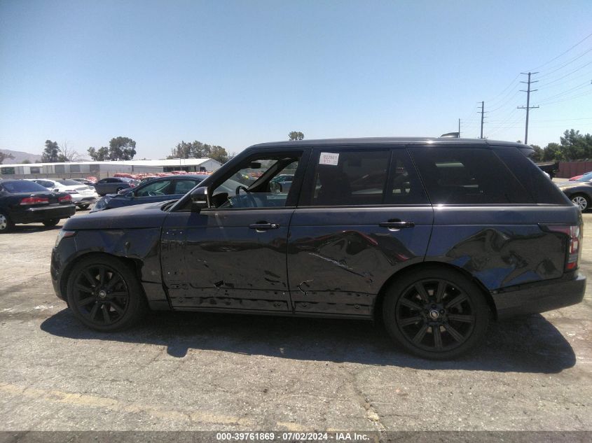 2017 Land Rover Range Rover 3.0L V6 Supercharged Hse VIN: SALGS2FV0HA340173 Lot: 39761869