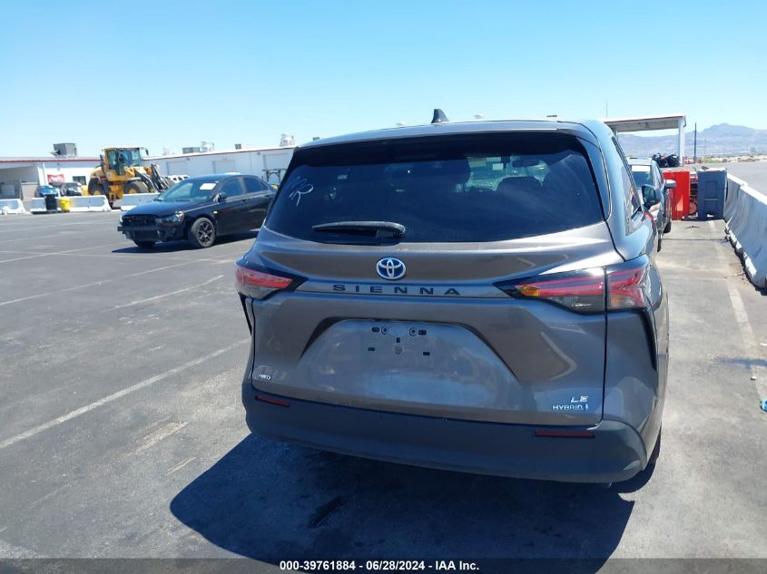 2022 Toyota Sienna Le VIN: 5TDKSKFC9NS062744 Lot: 39761884