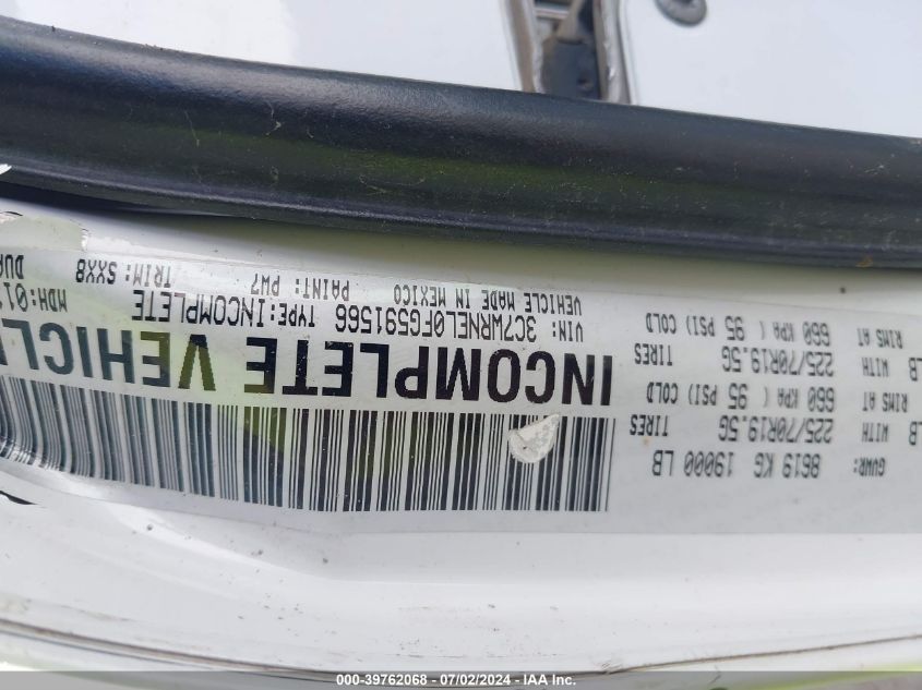 2015 Ram 5500 VIN: 3C7WRNEL0FG591566 Lot: 39762068