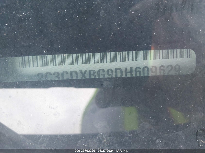 2013 Dodge Charger Se VIN: 2C3CDXBG9DH609629 Lot: 39762226