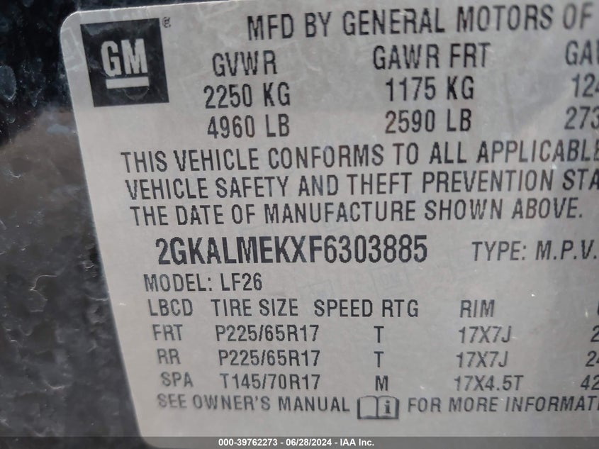 2015 GMC TERRAIN SLE-1 - 2GKALMEKXF6303885