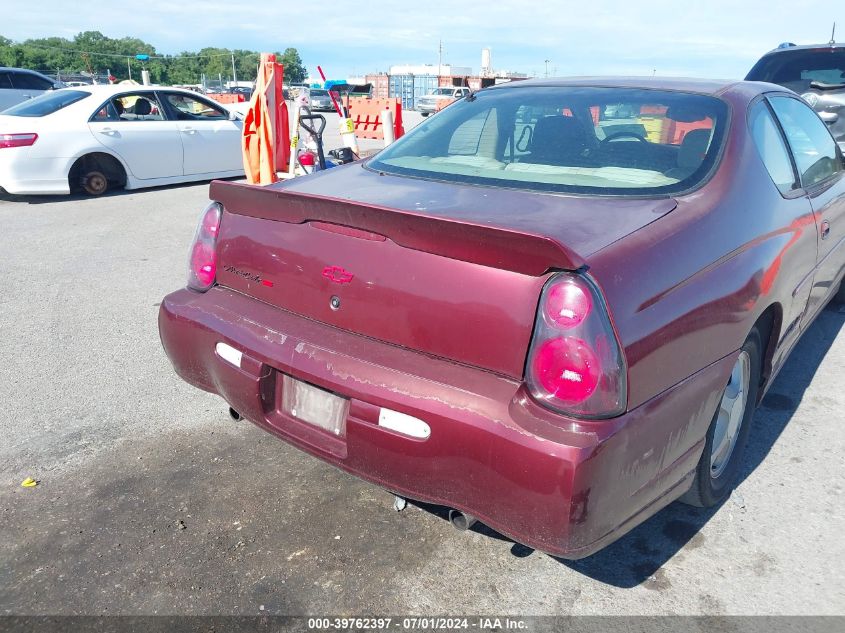 2001 Chevrolet Monte Carlo Ss VIN: 2G1WX15K219168664 Lot: 39762397