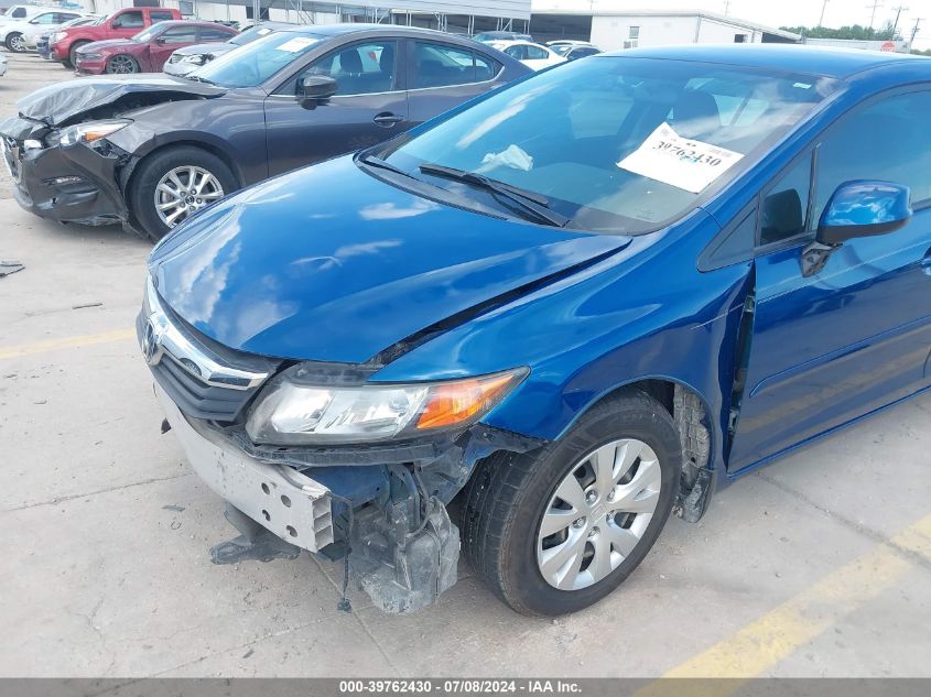 2012 Honda Civic Lx VIN: 2HGFB2F59CH564394 Lot: 39762430