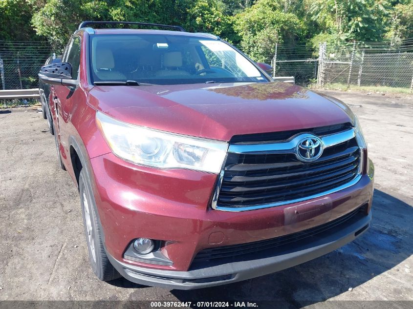 2014 Toyota Highlander Xle V6 VIN: 5TDKKRFH2ES017147 Lot: 39762447