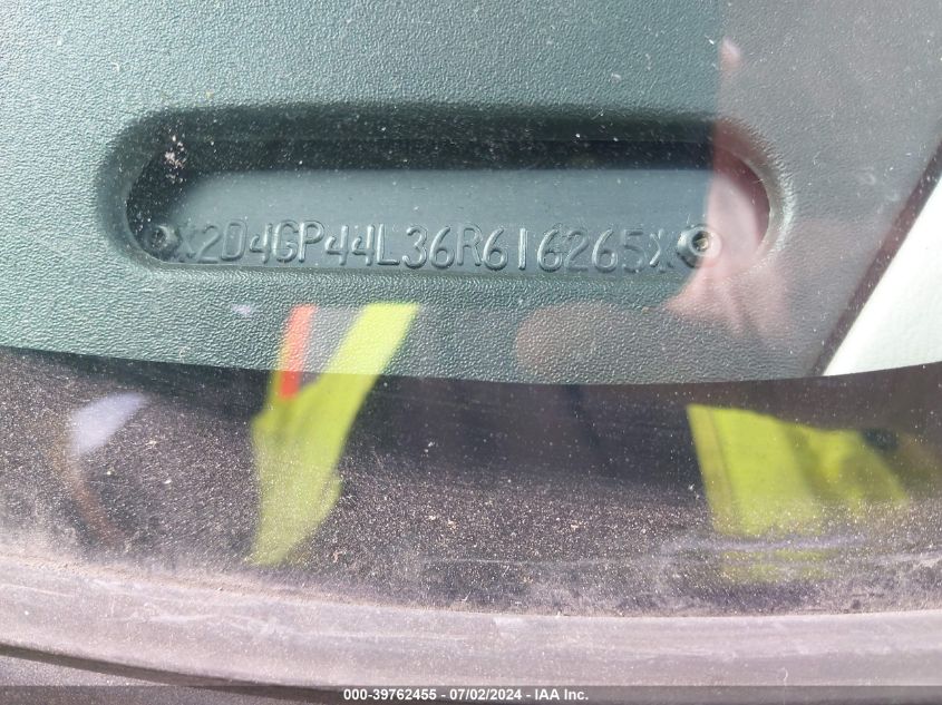 2006 Dodge Grand Caravan Sxt VIN: 2D4GP44L36R616265 Lot: 39762455