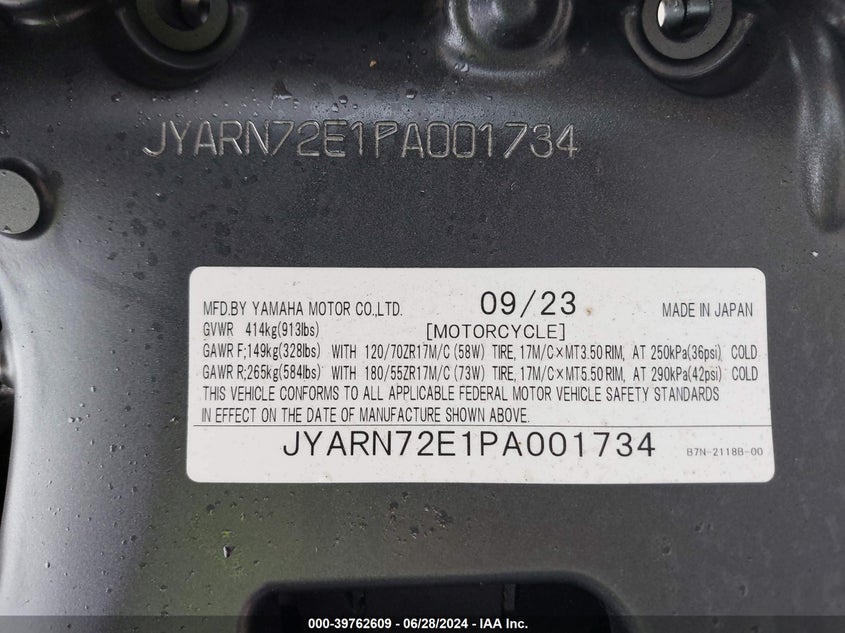 2023 YAMAHA MT09 D - JYARN72E1PA001734