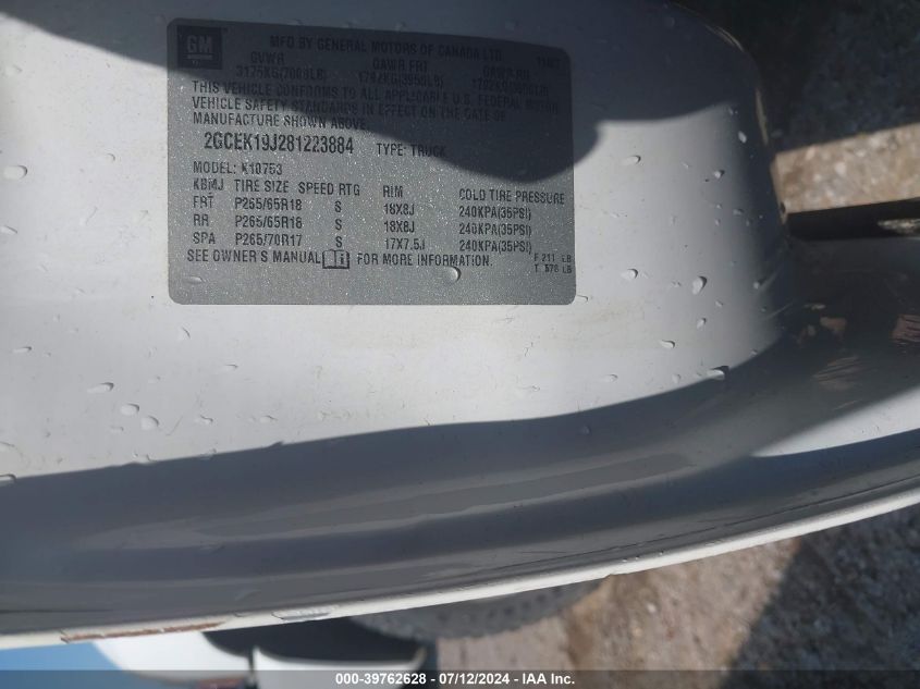 2008 Chevrolet Silverado 1500 Lt1 VIN: 2GCEK19J281223884 Lot: 39762628