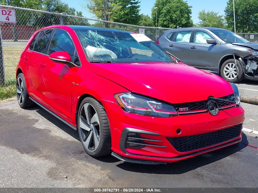 2019 Volkswagen Golf Gti 2.0T Autobahn/2.0T Rabbit Edition/2.0T S/2.0T Se VIN: 3VW6T7AU1KM002381 Lot: 39762791