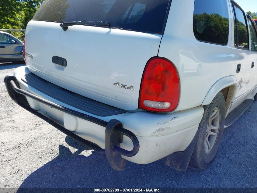 2001 Dodge Durango VIN: 1B4HS28N61F626639 Lot: 39762799