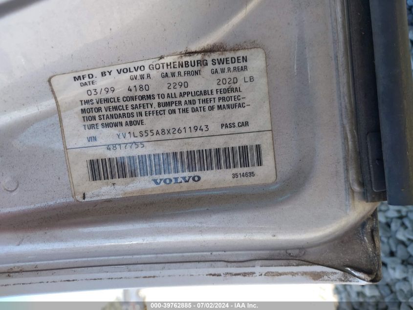 YV1LS55A8X2611943 1999 Volvo S70