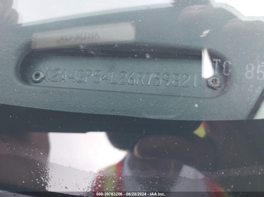 2006 Chrysler Town & Country Touring VIN: 2A4GP54L26R759821 Lot: 39763206