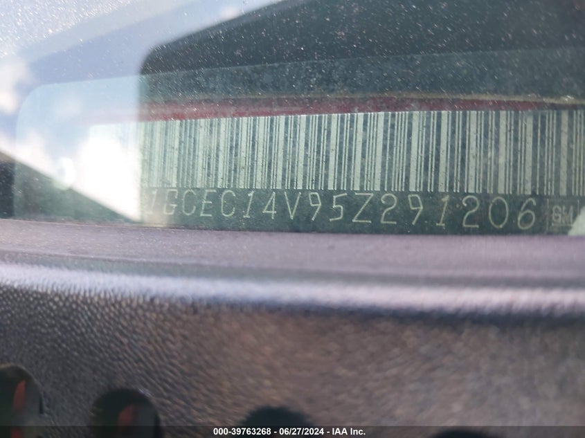2005 Chevrolet Silverado 1500 Work Truck VIN: 1GCEC14V95Z291206 Lot: 39763268